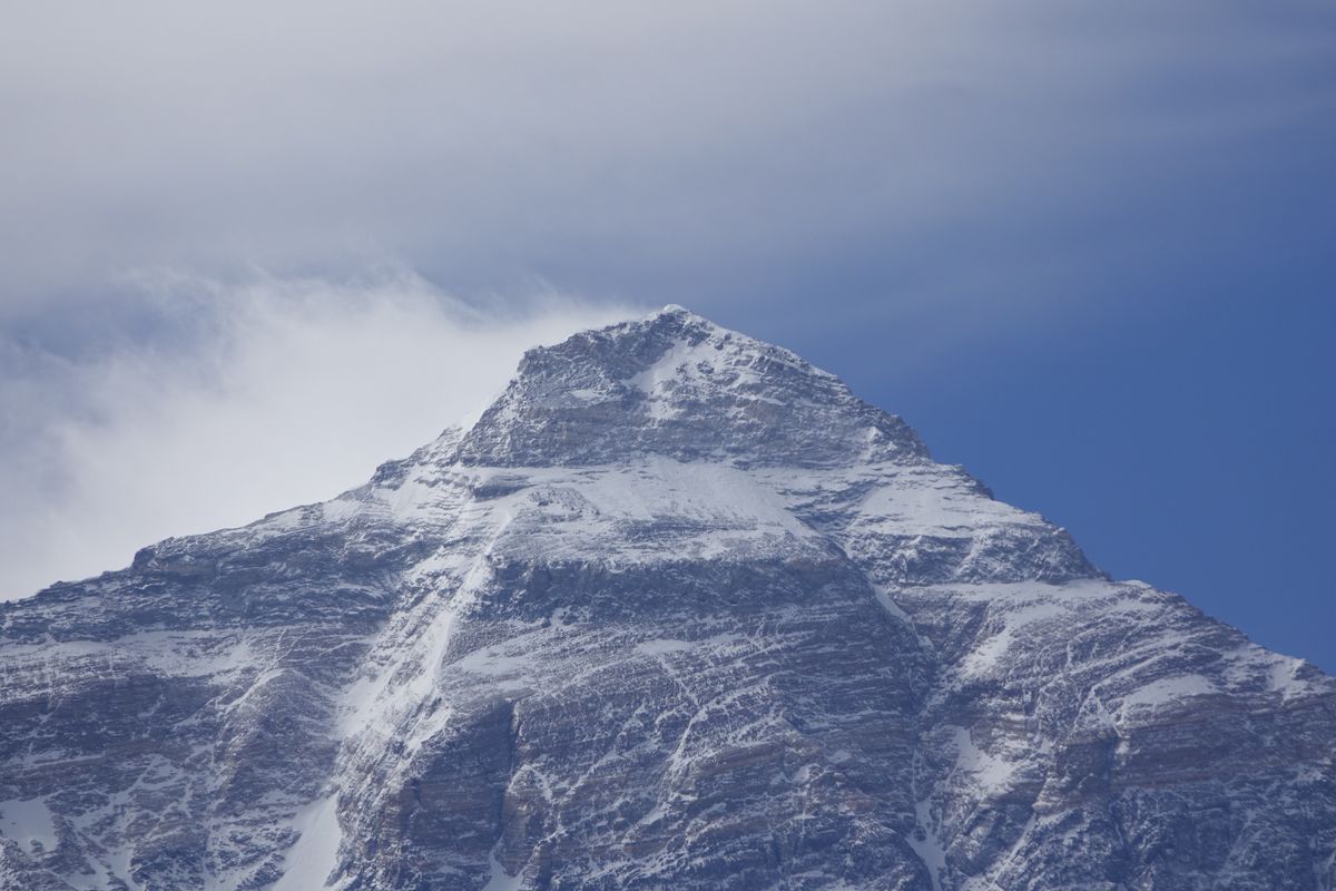SHIGATSE, CHINA - MAY 09: Mount Qomolangma or Mount Everest is pictured on May 9, 2021 in Shigatse, Tibet Autonomous Region of China. (Photo by Ran Wenjuan/China News Service via Getty Images)