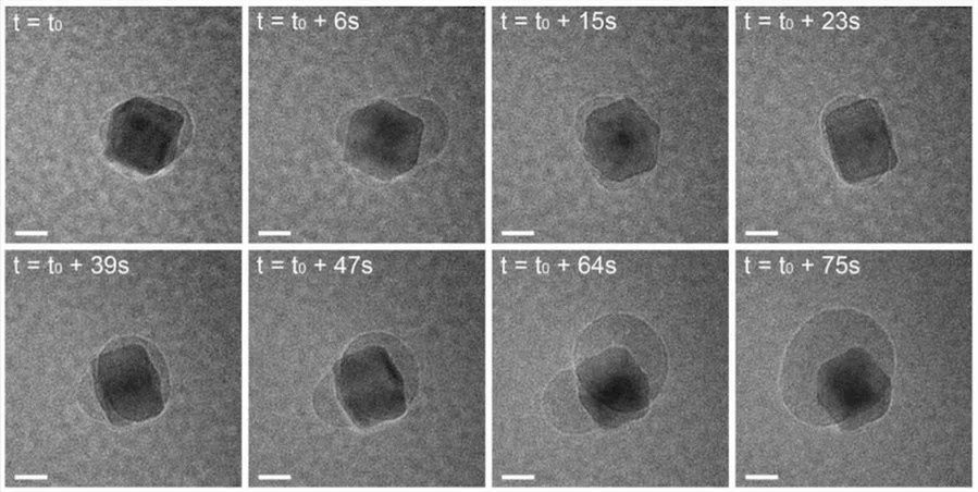 Proces łączenia się atomów wodoru i tlenu