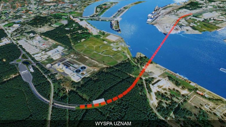 Wizualizacja przebiegu tunelu w Świnoujściu