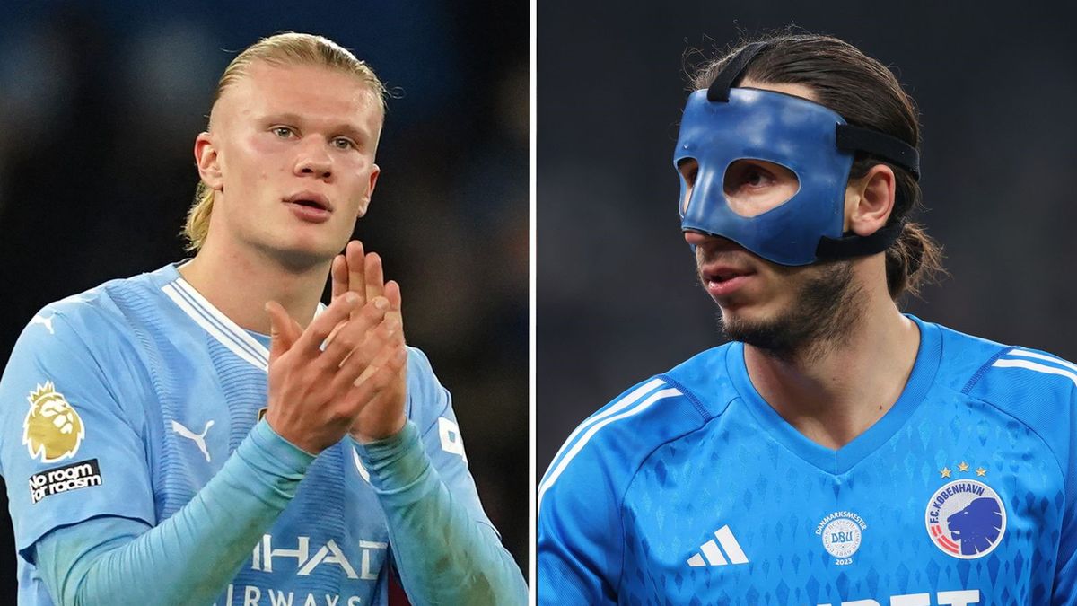 Getty Images /  Martin Rickett/PA Images via Getty Images/Alex Livesey - Danehouse/Getty Images / Na zdjęciu od lewej: Erling Haaland i Kamil Grabara