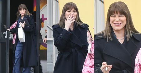 Odmieniona Katarzyna Bonda raczy się dymkiem przed studiem Polsatu (ZDJĘCIA)