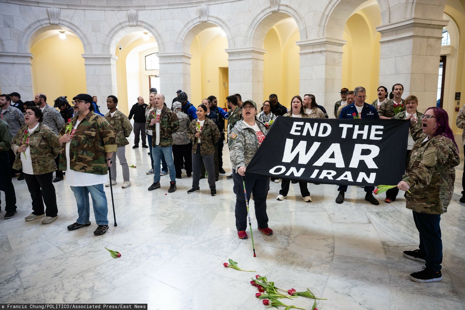 Protest przeciw wojnie z Iranem na Kapitolu. Policja zatrzymała 66 osób