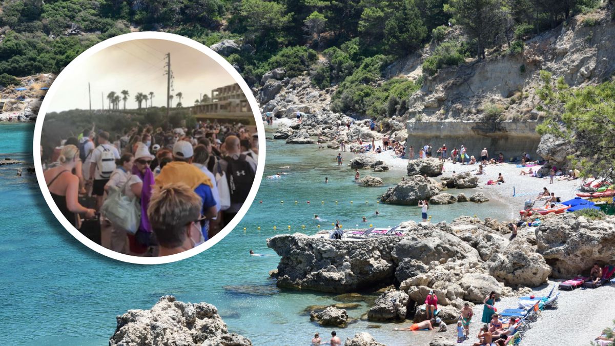 Pożary na Rodos. Tysiące turystów musiało zostać ewakuowanych, zdjęcie z 22 lipca