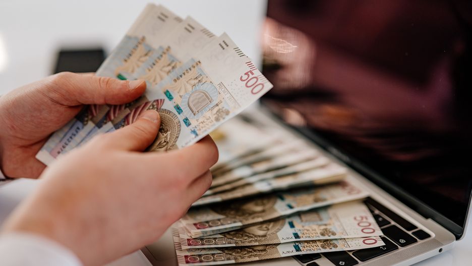laptop, liczenie, kasa, gotówka, pln, polski, waluta, bisnes, dolar, finanse, bogactwo, bank, banknoty, euro, holding, bankowej, papier, banknot, 100, biznesman, inwestycja