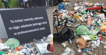 Góra śmieci w samym centrum Warszawy! Zobaczcie reakcję przechodniów (WIDEO)
