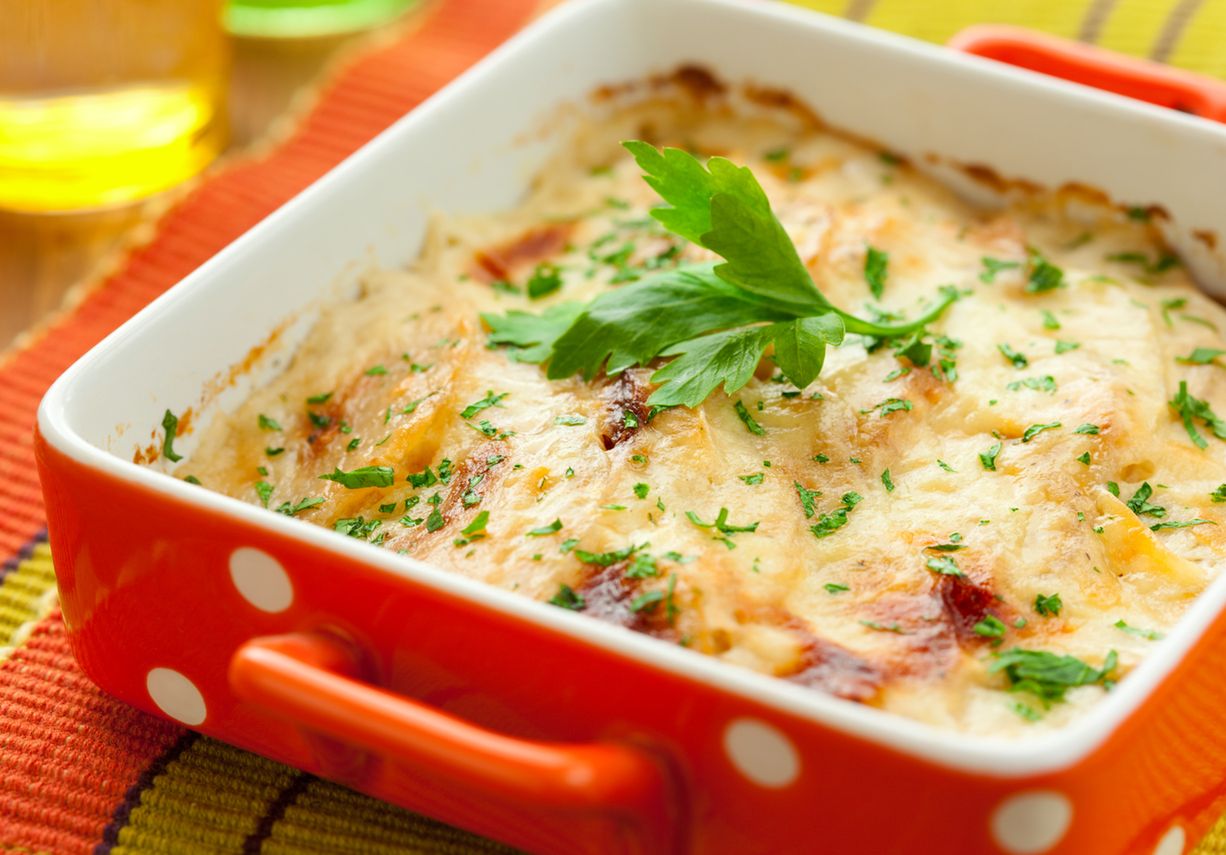 Casserole z kurczakiem, ziemniakami i fasolką