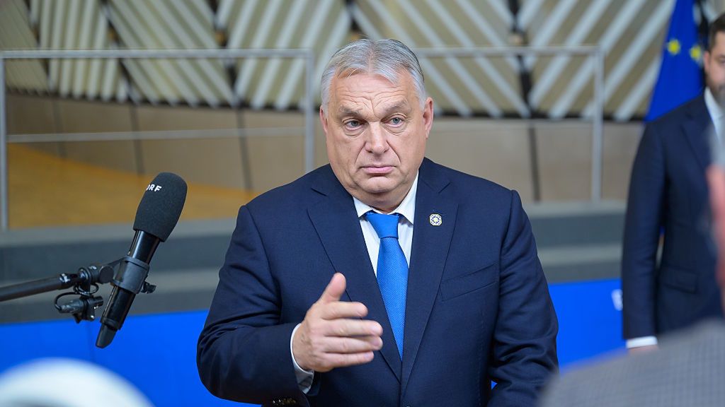 EU-Western Balkans summit - Brussels
Viktor Orban, Prime Minister of Hungary, addresses the media as he arrives to attend the EU-Western Balkans summit in Brussels, Belgium, on December 17, 2025. (Photo by Jonathan Raa/NurPhoto via Getty Images)
NurPhoto
eu veto stance, national sovereignty, orbán government, hungary leader, political opposition, eu governance conflict, media crackdown, hungary veto ukraine eu bid, geopolitical alignment, viktor orbán, lgbtq+ rights controversy, child abuse protests, fidesz party, inflation, hungarian elections 2026, hungary foreign policy, ukraine policy, russian oil and gas, central european politics, domestic protests, eu budget dispute, brussels confrontation, pride march ban protests, ngo restrictions, hungarian economy, civil society backlash, economic policy, hungarian pm, eu criticism, eu sanctions dispute, populist leadership, viktor orbán news, hungary eu relations, hungary politics, rule of law debate, foreign influence debate, russian energy sanctions exemption