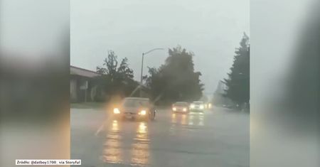 Potężna ulewa w Kalifornii. Zalane zostały autostrady, doszło do osunięć ziemi.