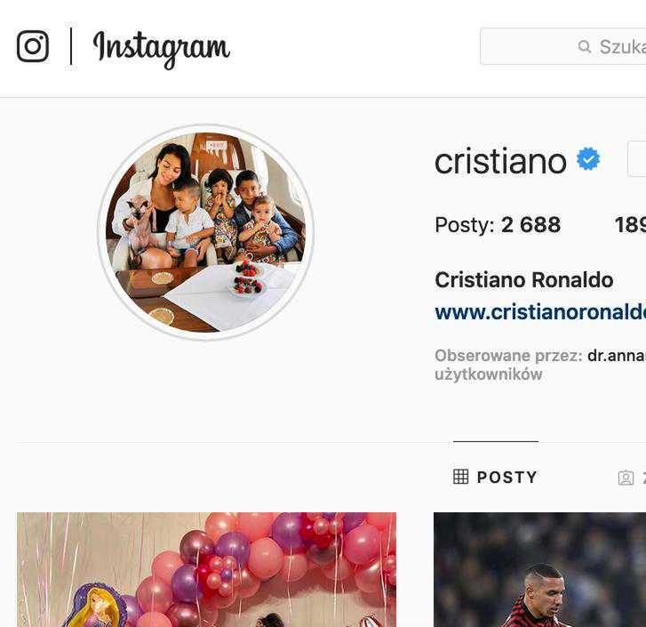 Cristiano Ronaldo na zdjęciu profilowym na Instagramie ma całą rodzinę