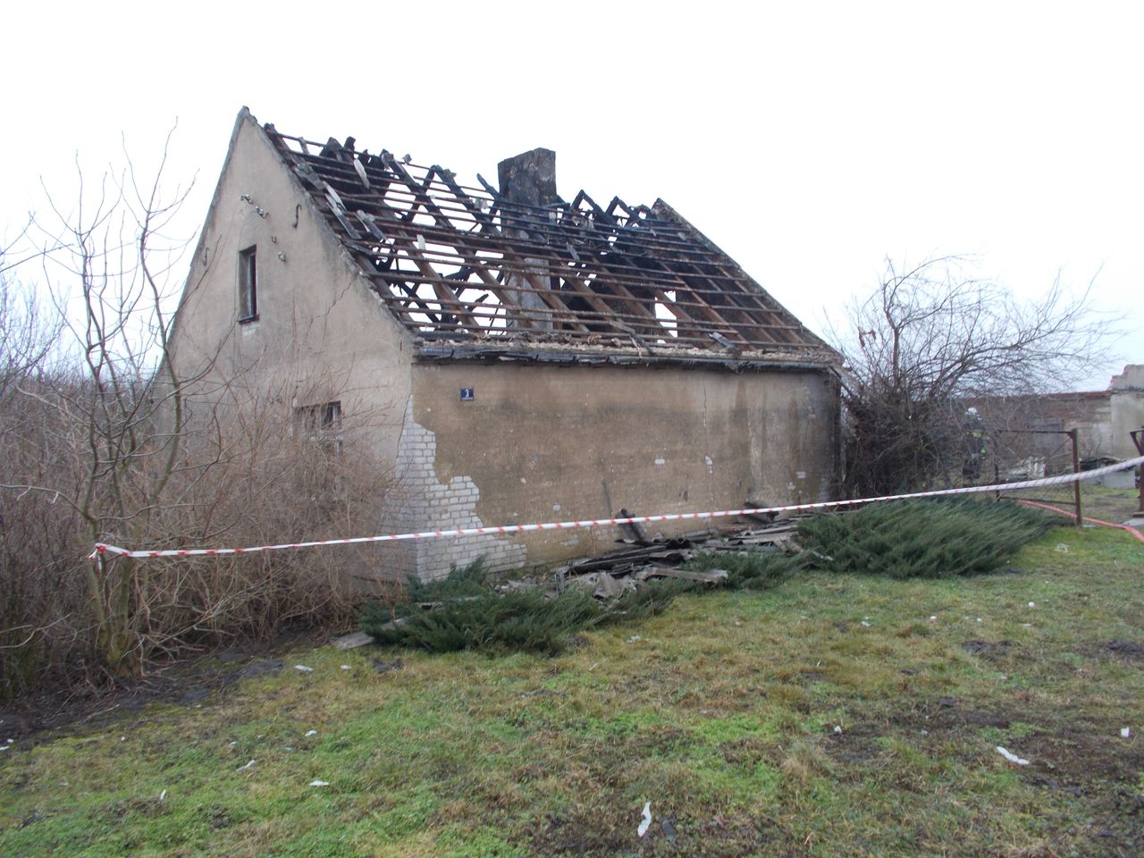 Tragiczny pożar w Stołężynie. Znaleziono zwęglone zwłoki