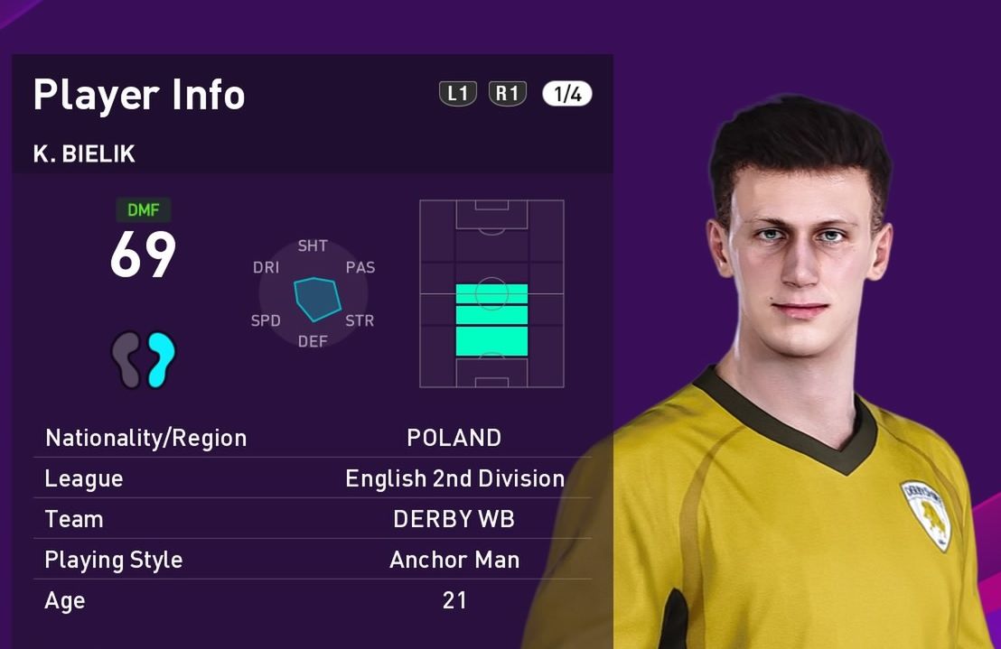 Krystian Bielik w "PES 2020" 