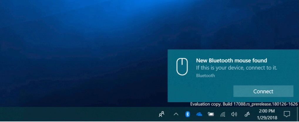 Komunikat o urządzeniu Bluetooth w pobliżu, źródło: Pureinfotech.