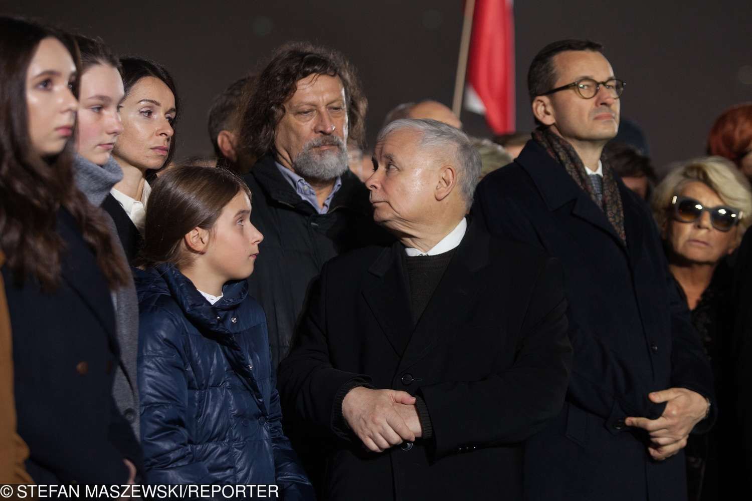 Marta Kaczyńska i Jarosław Kaczyński na odsłonięciu pomnika Lecha Kaczyńskiego