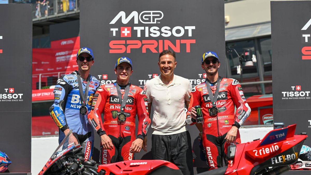 Materiały prasowe / MotoGP / Dorna / Na zdjęciu: najlepsi zawodnicy sprintu MotoGP na Mugello