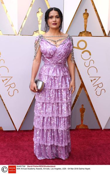 Salma Hayek – Oscary 2018, kreacja: Gucci