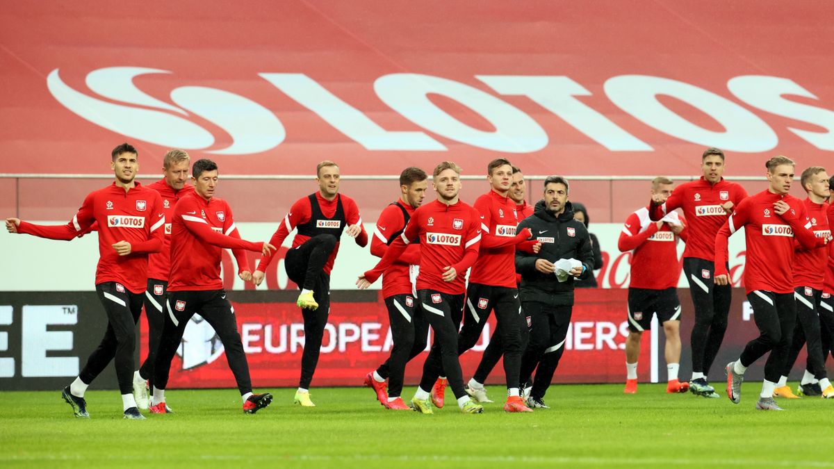 piłkarze reprezentacji Polski podczas treningu kadry na stadionie Legii