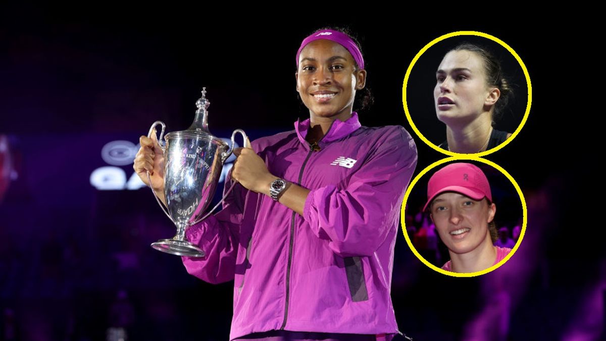 Getty Images / Clive Brunskill i Matthew Stockman/Getty Images / Na zdjęciu: Coco Gauff oraz Aryna Sabalenka i Iga Świątek (w kółeczku)