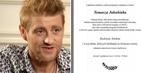 Przyjaciele i CANAL+ żegnają Tomasza Jakubiaka. Poruszające słowa na nekrologach