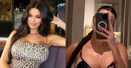 Justyna Gradek rozpływa się nad własną figurą, pozując w mocno wyciętym bikini