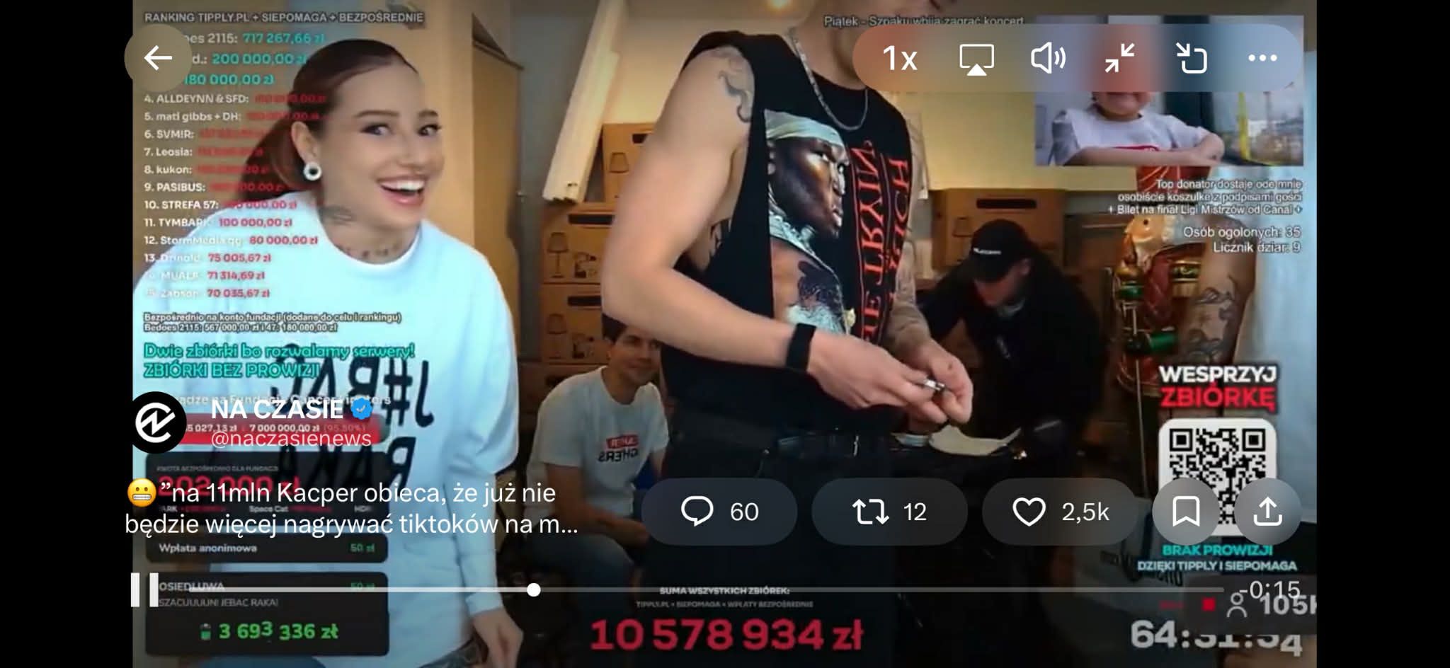 Young Leosia i Kacper Błoński na streamie Łatwoganga