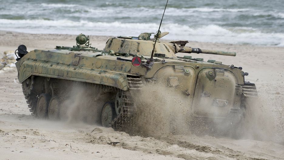 reporter9_baza14.06.2017 Ustka Centralny Poligon Sil Powietrznych Miedzynarodowe cwiczenia BALTOPS 2017 Nz polski bojowy woz piechoty BWP 1 z 7 Brygada Obrony Wybrzeza 7 BOW Fot. Wojciech Strozyk/REPORTERWojciech Strozyk/REPORTER