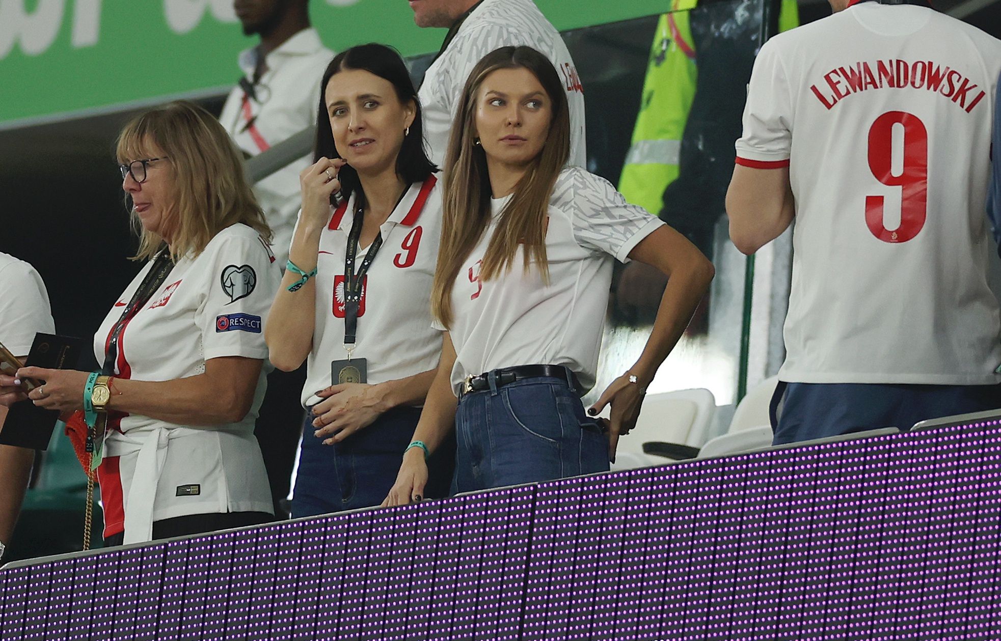 Poland v Saudi Arabia: Group C - FIFA World Cup Qatar 2022AL RAYYAN, QATAR - NOVEMBER 26: Anna Lewandowska, partner of Robert Lewandowski of Poland, reacts after the 2-0 win during the FIFA World Cup Qatar 2022 Group C match between Poland and Saudi Arabia at Education City Stadium on November 26, 2022 in Al Rayyan, Qatar. (Photo by Lars Baron/Getty Images)Lars Baron
