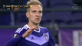 LE, Anderlecht Bruksela - FSV Mainz: Łukasz Teodorczyk trafia z karnego