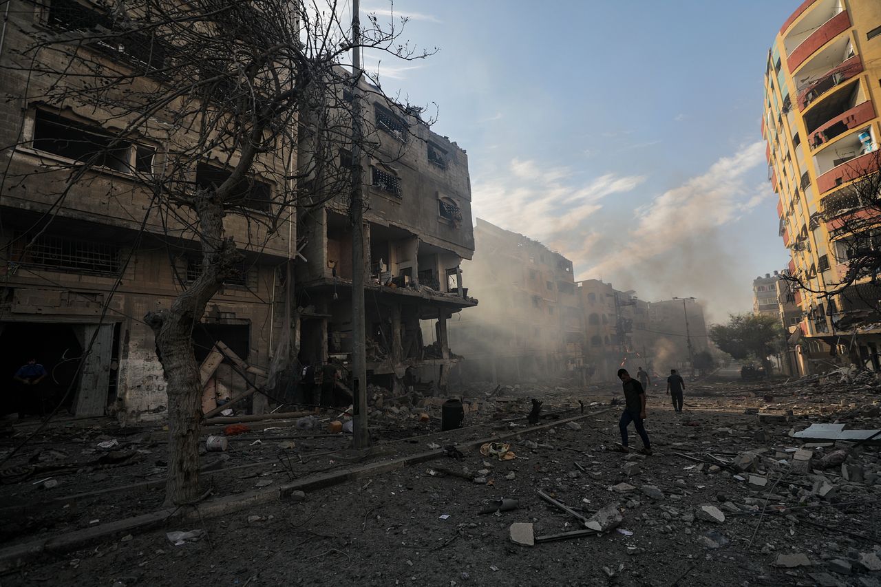 A destroyed area in Gaza