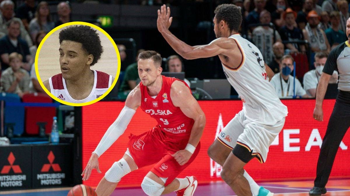 East News / IMAGO/Eibner Pressefoto/Marcel von Fehrn/Imago Sport and News / Leszek Stępień/WP SportoweFakty / Na zdjęciu: Mateusz Ponitka w meczu z Niemcami, w kółku: Jeremy Sochan