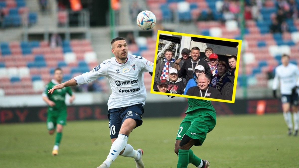 Lukas Podolski i zdjęcie z fanami 