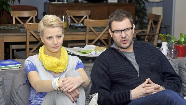 Rodzinka.pl, serial komediowy, Polska 2012, scena z: Małgorzata Kożuchowska, Tomasz Karolak, SK:, , fot. Piętka Mieszko/AKPA