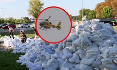 Strażak zasłabł podczas umacniania wałów. Lądował LPR