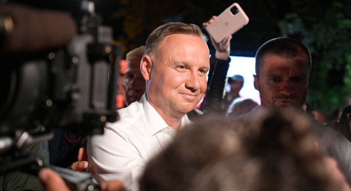 Prezydent Andrzej Duda na spotkaniu z wyborcami w Końskich. Lipiec 2020 roku