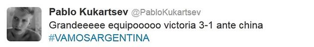 Pablo Kukartsev wyraził na Twitterze swoje zadowolenie z pokonania Chin i awansu do ćwierćfinału MŚJ