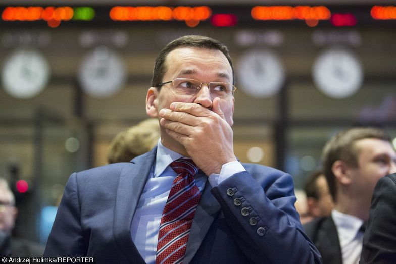 Wicepremier Mateusz Morawiecki na spotkaniu z przedstawicielami warszawskiej giełdy.