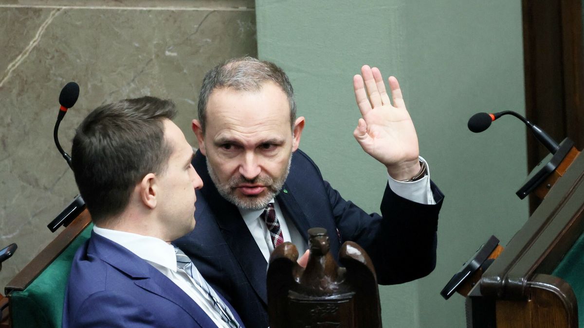 3. posiedzenie Sejmu X kadencji
Fot. Wojciech Olkusnik/East News, Warszawa, 18.01.2024. 3. posiedzenie Sejmu X kadencji. 
N/z: minister ds. UE Adam Szlapka (L), minister rozwoju Krzysztof Hetman (P)
Wojciech Olkusnik