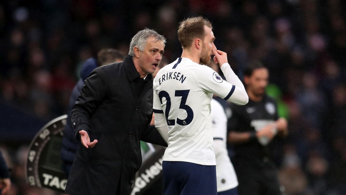 Getty Images / Catherine Ivill / Na zdjęciu od lewej: Jose Mourinho i Christian Eriksen