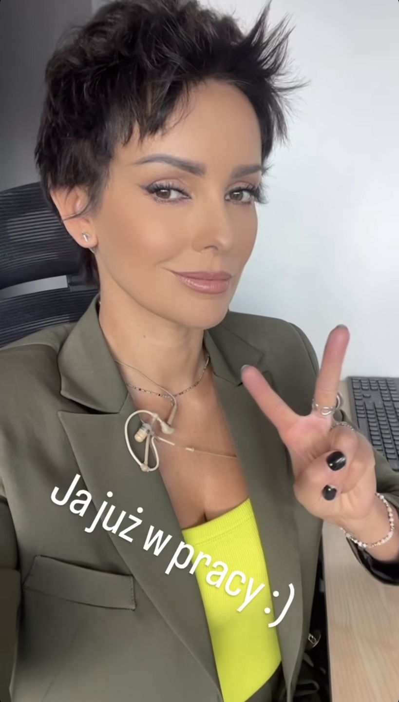 Dorota Gardias w stylizacji do pracy