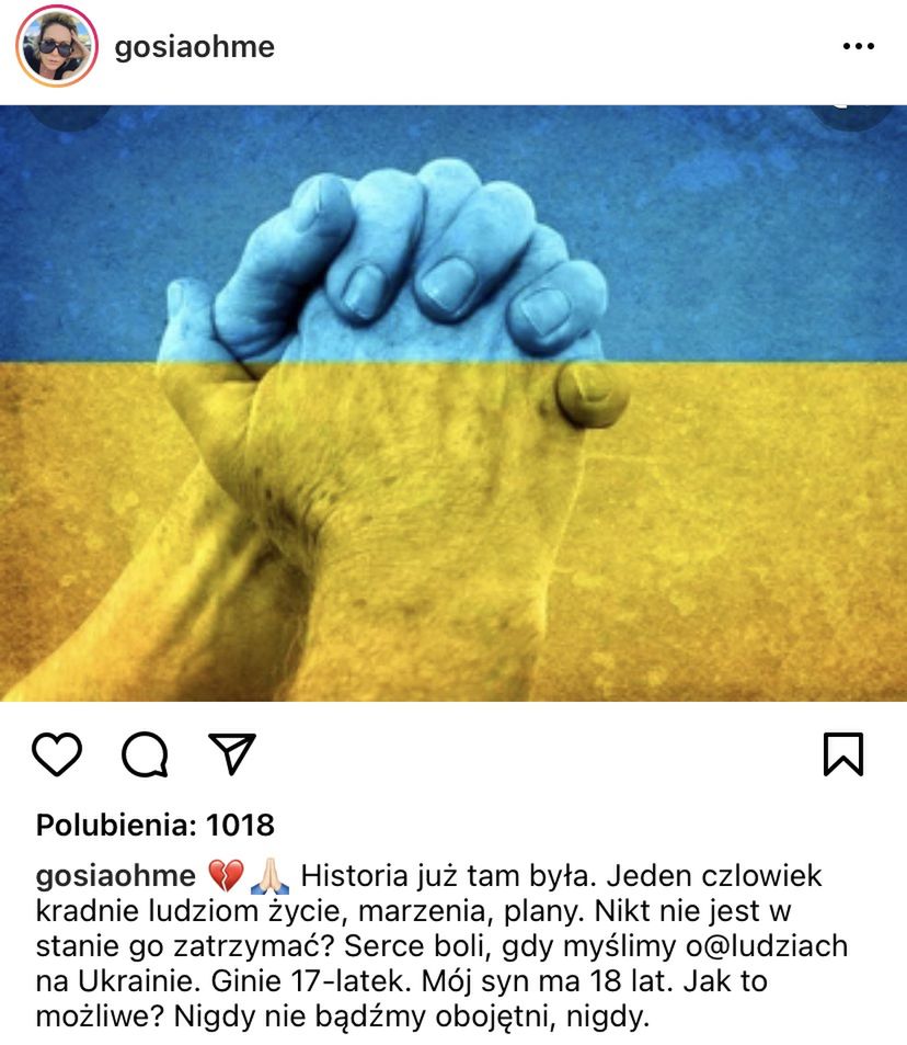Celebryci solidaryzują się z zaatakowaną przez Rosję Ukrainą