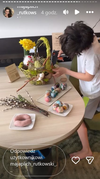 Maja Rutkowski i Krzysztof junior przygotowali koszyczek