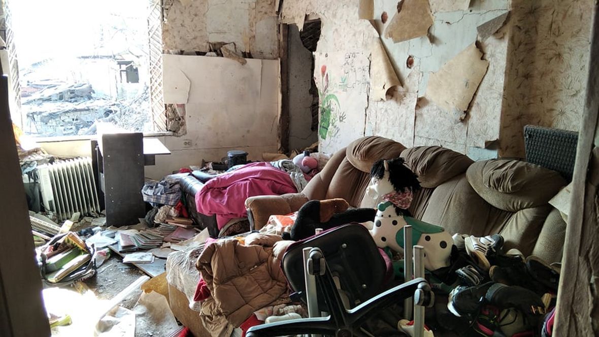 "Typowe" wnętrze mieszkania w Mariupolu  