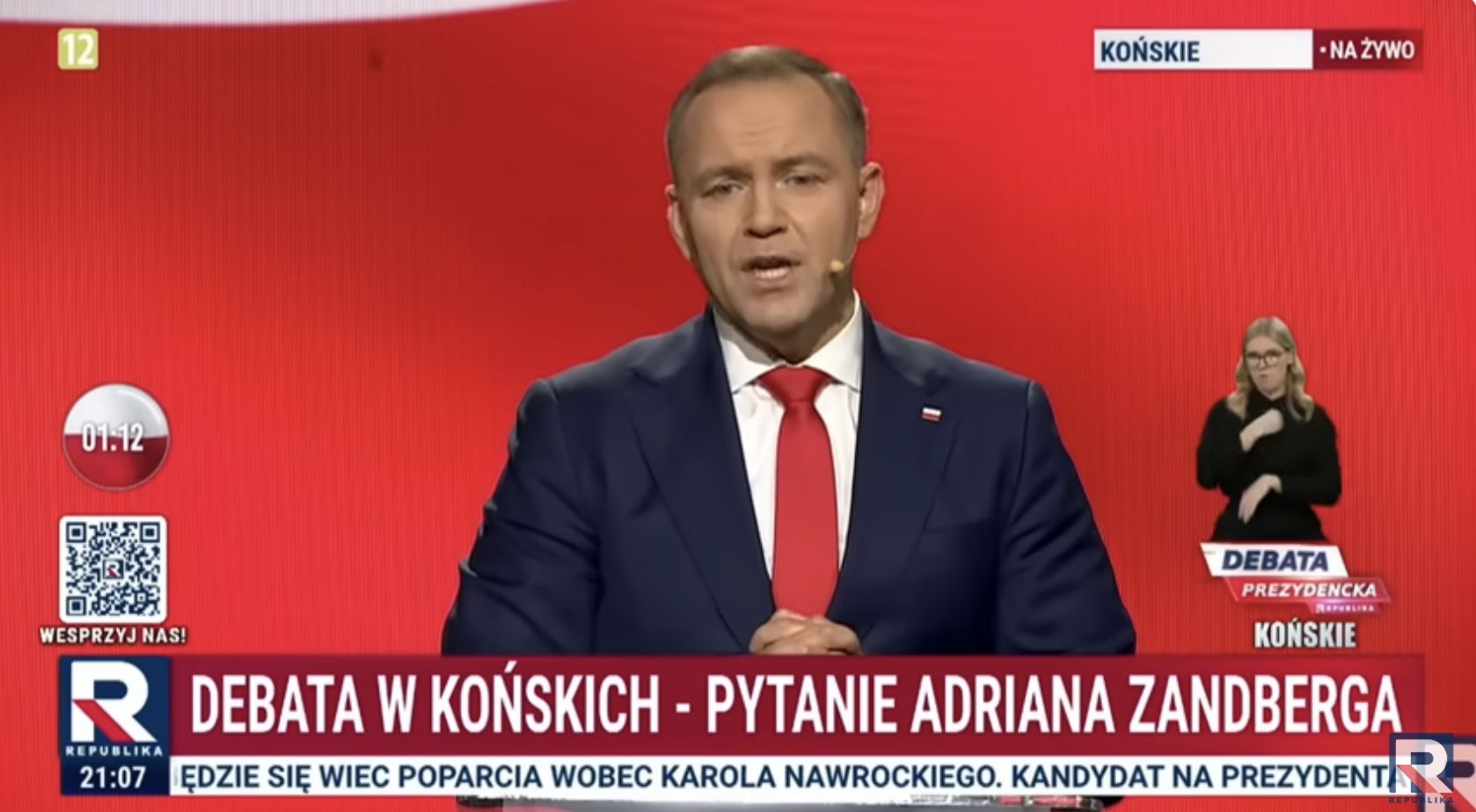 Karol Nawrocki pojawił się na jednoosobowej debacie