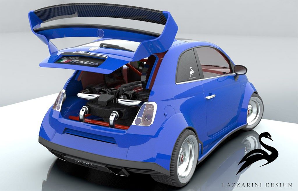 Fiat 500 z sercem z Ferrari 458 Italia? Oto pomysł Lazzarini Design