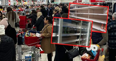 "Ludzie kupują wszystko". Szaleństwo w sklepach, tłumy i puste półki
