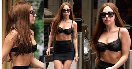 Lady Gaga w staniku na ulicach Nowego Jorku (ZDJĘCIA)