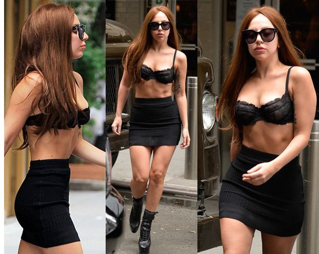 Lady Gaga w staniku na ulicach Nowego Jorku (ZDJĘCIA)