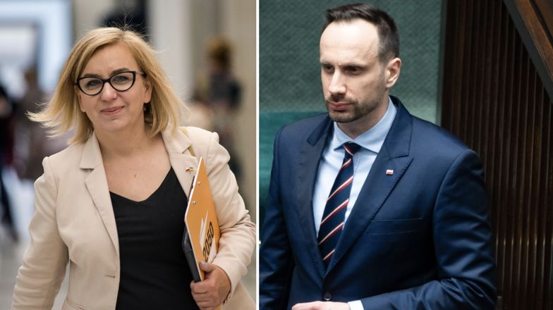 Paulina Hennig-Kloska (Polska 2050) i Janusz Kowalski (PiS)