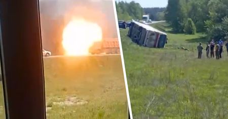 Wypadek autobusu z Rosjanami. Byli w drodze na front