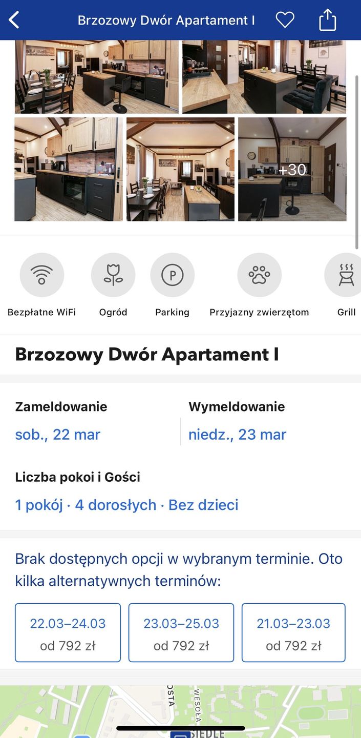 Cena wynajmu jednego z domków