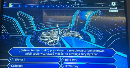 Pytanie o atrakcję znaną ze słynnego romansu. Uczestniczce pomogła publiczność
